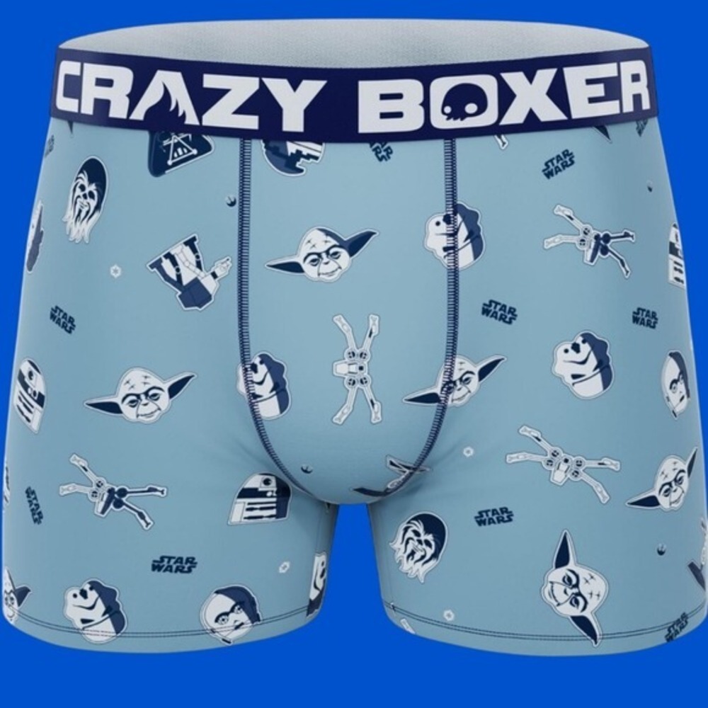 Crazy Boxer Star Wars Mens Blue Character Print Boxer Briefs Size L